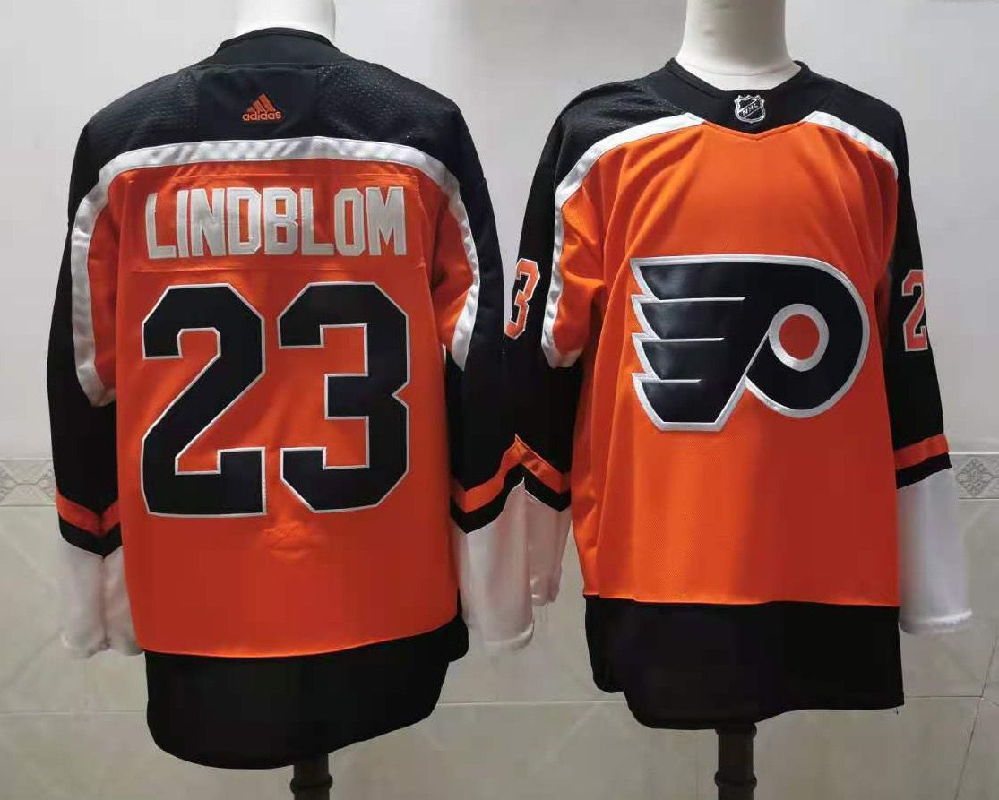Adidas Men Philadelphia Flyers 23 Lindblom Orange Home Authentic Stitched NHL Jersey